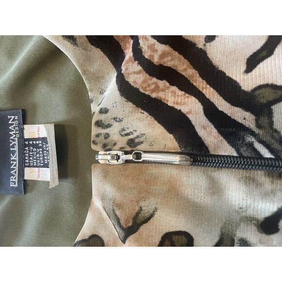 Frank Lyman jacket blazer 4 leopard ruffled mesh full zip long sleeve womens - Picture 11 of 12